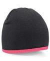 B44 Pull On Beanie Hat Black / Fluorescent Pink colour image